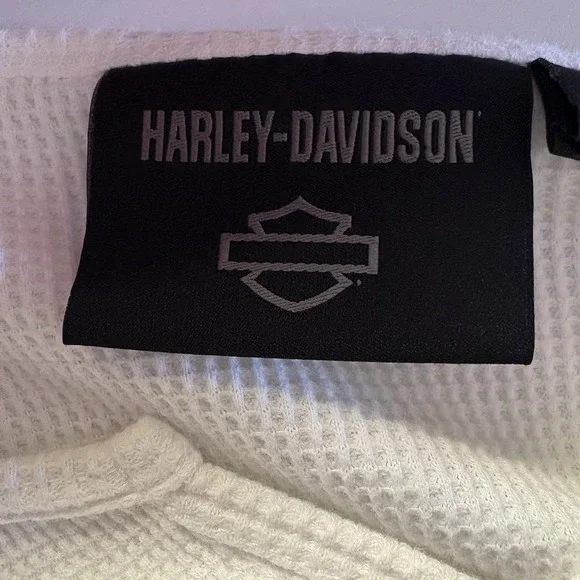 Harley Davidson Women's Long Sleeve Waffle Thermal Shirt - Picture 6 of 9